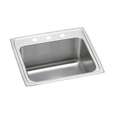 Lustertone Stainless Steel 25 X 21-1/4 X 10-1/8 Single Bowl Top Mount Sink With Perfect Drain